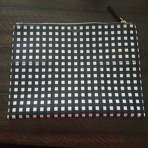 Tory Buch gingham clutch